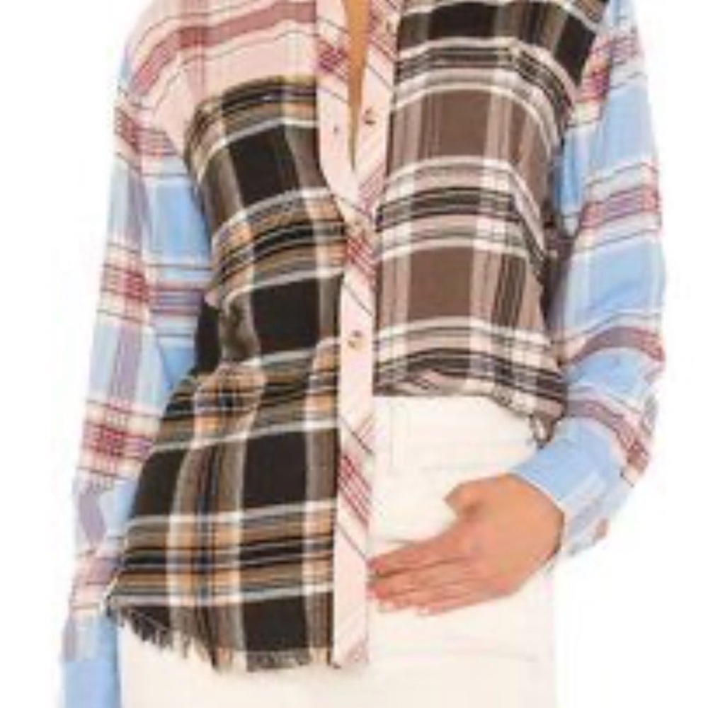 Rails Plaid Button-Up Shirt Small Blue Brown Black Soft Flannel Top NWOT